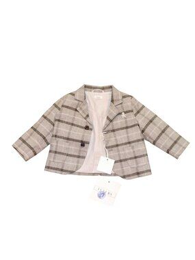 Le Bebe Baby Blazer Jacket Gray Plaid, 6M NWT